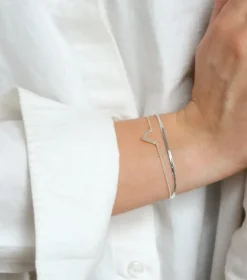 Syster P Herringbone Armband Silver