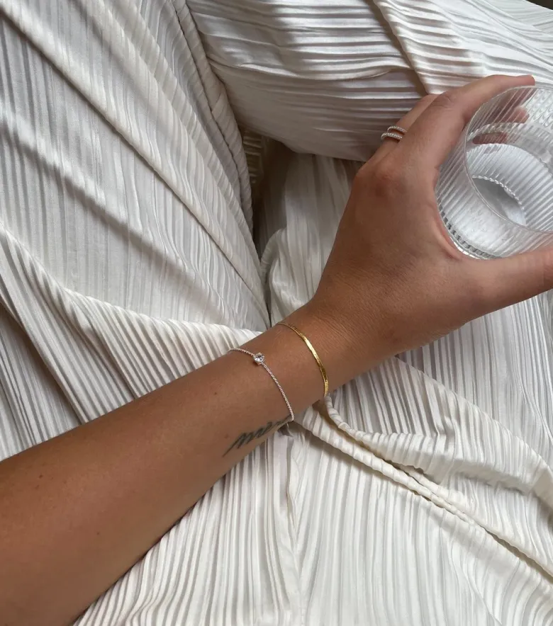 Syster P Herringbone Armband Guld
