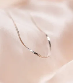 Syster P Herringbone Halsband Silver