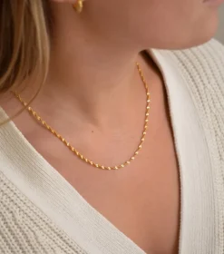 Syster P Herringbone Twisted Halsband Guld