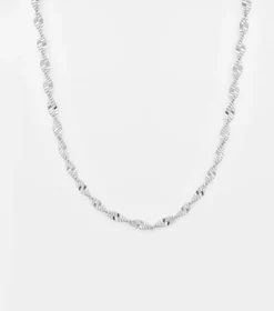 Syster P Herringbone Twisted Halsband Silver
