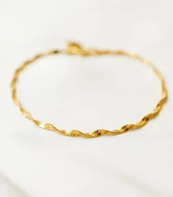 Syster P Herringbone Twisted Armband Guld