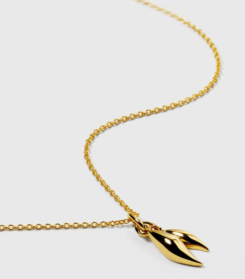Syster P Melinda Double Petal Halsband Guld