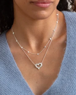 Syster P Puff Heart Halsband Silver