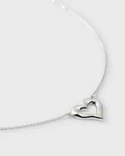Syster P Puff Heart Halsband Silver