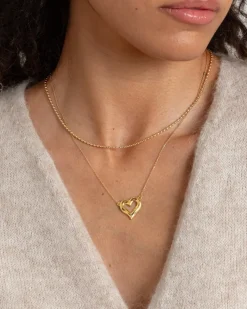 Syster P Puff Heart Halsband Guld