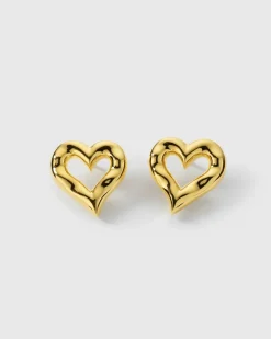 Syster P Puff Heart Örhängen Guld