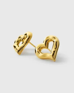 Syster P Puff Heart Örhängen Guld