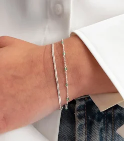 Syster P Santa Monica Armband Silver Green Onyx