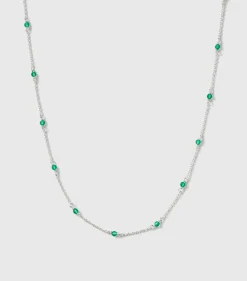 Syster P Santa Monica Halsband Silver Green Onyx