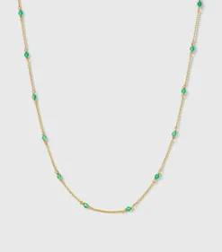 Syster P Santa Monica Halsband Guld Green Onyx
