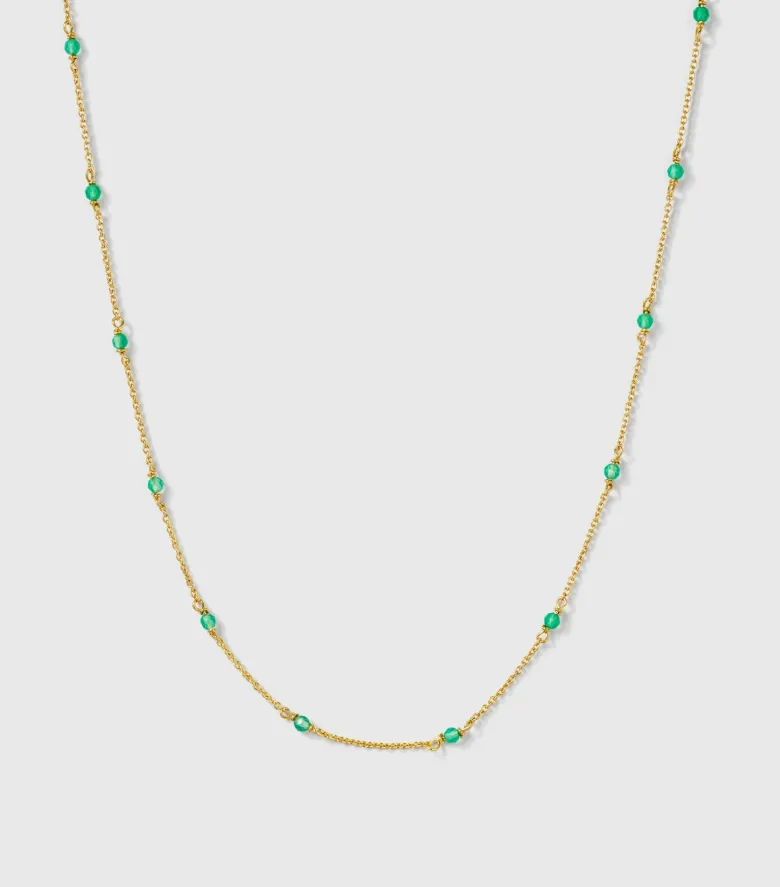 Syster P Santa Monica Halsband Guld Green Onyx