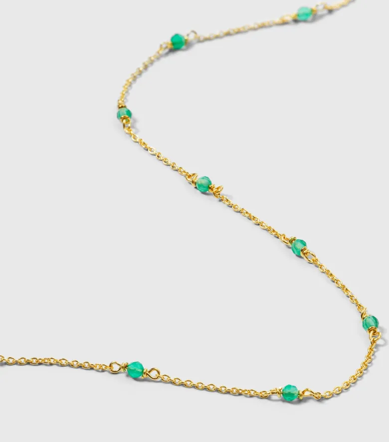 Syster P Santa Monica Halsband Guld Green Onyx