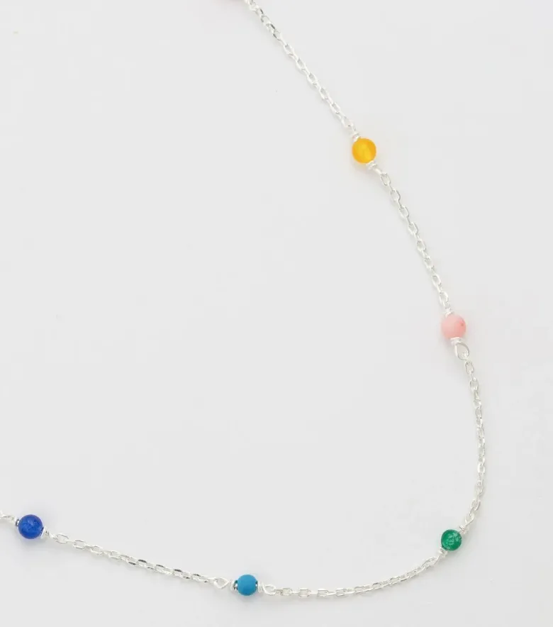Syster P Santa Monica Multicolor Halsband Silver