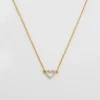 Syster P Snap Crystal Hjärta Halsband Guld