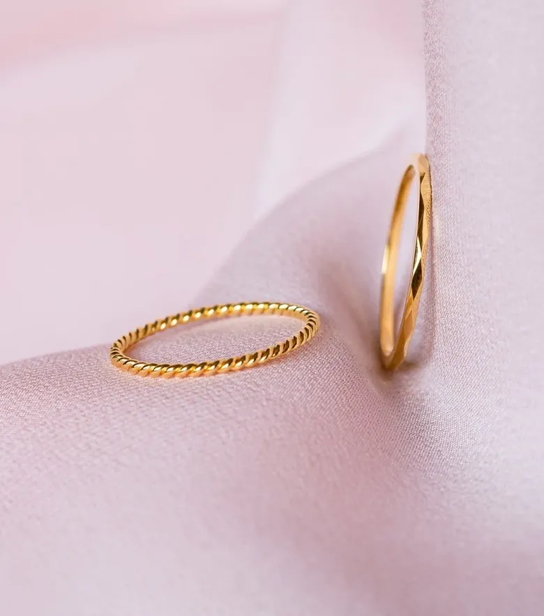 Syster P Tiny Ultrathin Ring Guld