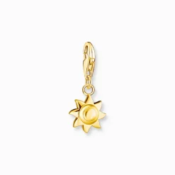 Thomas Sabo Charm-hängsmycke sol guldpläterad bricka silver