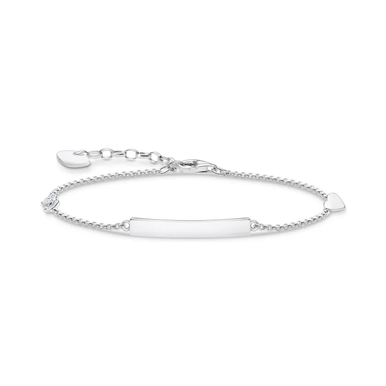 Thomas Sabo Armband classic med klöverblad & vit sten – A1977-051-21