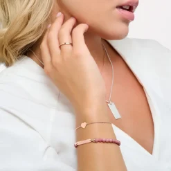 Thomas Sabo Armband rosa pärlor roséguld – A2042-415-9
