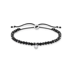 Thomas Sabo Armband svarta pärlor med vit sten – A1987-401-11