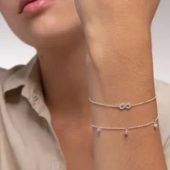 Thomas Sabo Armband vita stenar silver – A1998-051-14