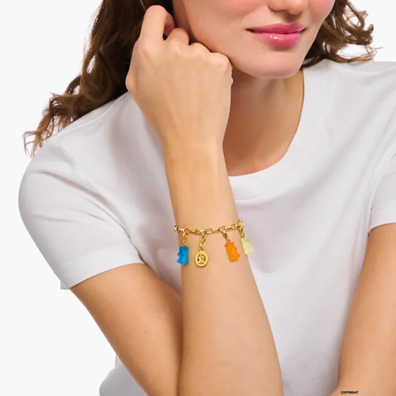 Thomas Sabo Charm Gummibjörn Blå/Guld 2182-413-1