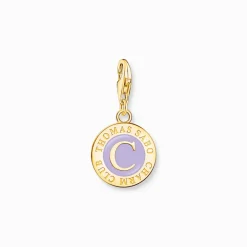 Thomas Sabo Charm Ledamot Charmista Coin Guld Lila 2105-427-13