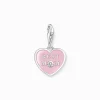 Thomas Sabo Charm-hängsmycke rosa hjärta med Best Mom silver