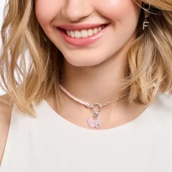 Thomas Sabo Charm-hängsmycke rosa hjärta med Best Mom silver