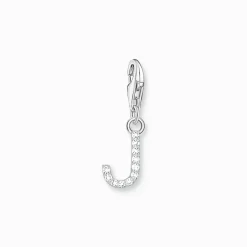 Thomas Sabo Charm-hängsmycke bokstaven J med vita stenar silver