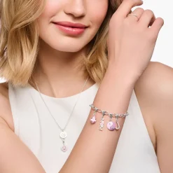 Thomas Sabo Charm-hängsmycke bokstaven J med vita stenar silver