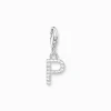 Thomas Sabo Charm-hängsmycke bokstaven P med vita stenar silver