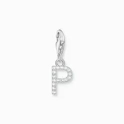Thomas Sabo Charm-hängsmycke bokstaven P med vita stenar silver