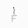 Thomas Sabo Charm-hängsmycke bokstaven F med vita stenar silver