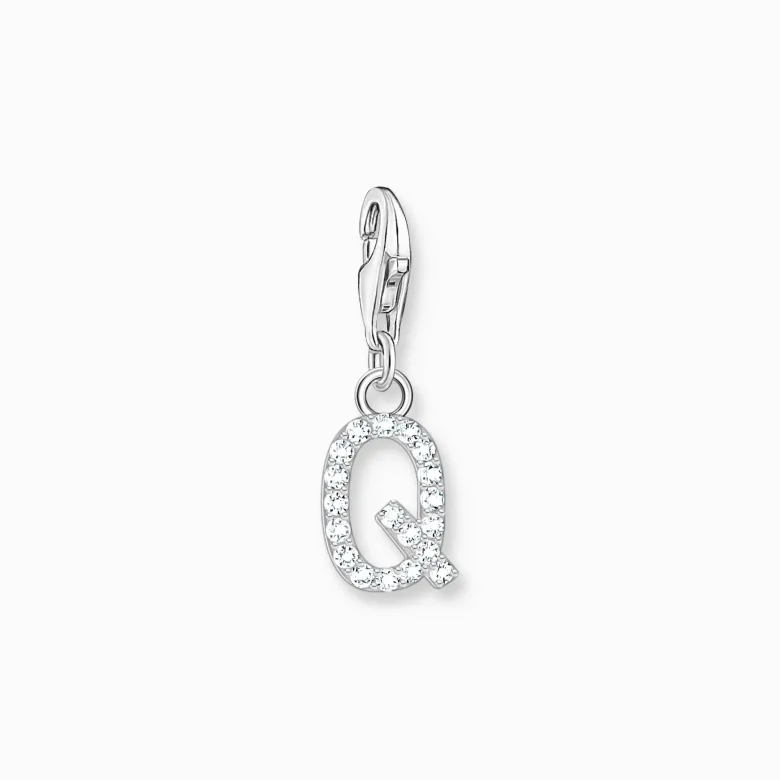 Thomas Sabo Charm-hängsmycke bokstaven Q med vita stenar silver