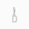 Thomas Sabo Charm-hängsmycke bokstaven D med vita stenar silver