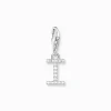 Thomas Sabo Charm-hängsmycke bokstaven I med vita stenar silver