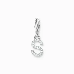 Thomas Sabo Charm-hängsmycke bokstaven S med vita stenar silver