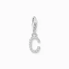 Thomas Sabo Charm-hängsmycke bokstaven C med vita stenar silver