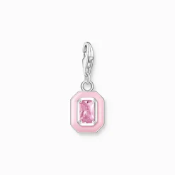Thomas Sabo Charm-hängsmycke rosa sten silver