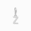 Thomas Sabo Charm-hängsmycke bokstaven Z med vita stenar silver