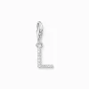 Thomas Sabo Charm-hängsmycke bokstaven L med vita stenar silver