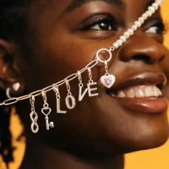 Thomas Sabo Charm-hängsmycke bokstaven L med vita stenar silver