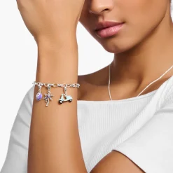Thomas Sabo Charm-hängsmycke lila yin & yang silver