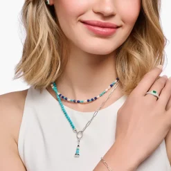 Thomas Sabo Charm-hängsmycke turkos fyr silver