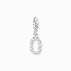 Thomas Sabo Charm-hängsmycke bokstaven O med vita stenar silver
