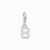 Thomas Sabo Charm-hängsmycke bokstaven B med vita stenar silver