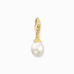 Thomas Sabo Charm-hängsmycke vit pärla guldpläterad
