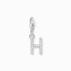 Thomas Sabo Charm-hängsmycke bokstaven H med vita stenar silver