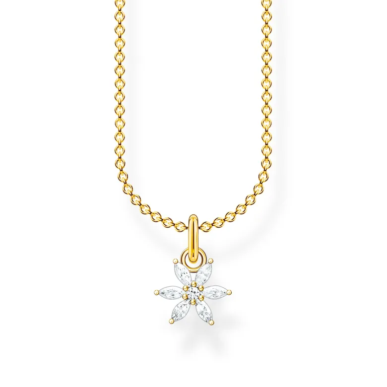 Thomas Sabo Halsband blomma vita stenar – KE2103-414-14